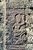 Angkor Thom - Bayon temple, east gopura of the third enclosure, bas-relief of dancing apsaras 